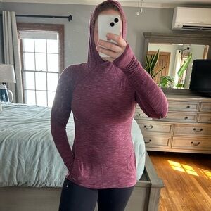 Burgundy Long-Sleeve Workout Hoodie!